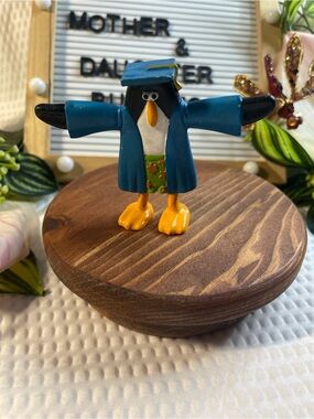 Vintage 1988 Dakin Penguin Graduate Bendable Figure Bendy Graduation Toy
